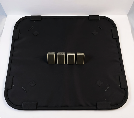 Clawstopper dog door scratch protector flat lay with J-channel clamps — best door guard for dogs